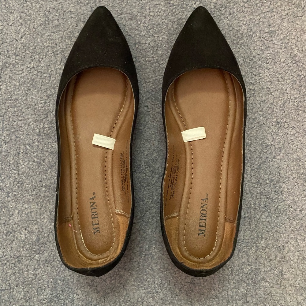 Suede like Black Pointy Flats